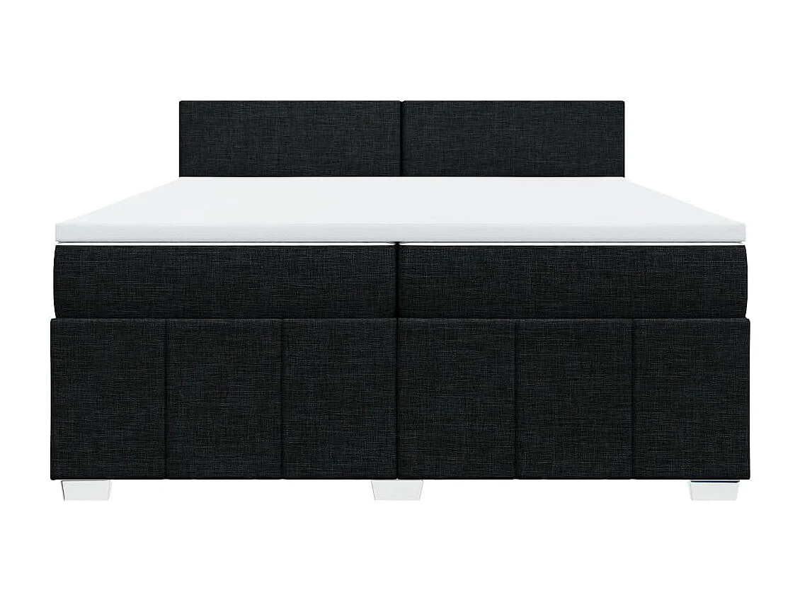 Cama com molas/colchão 200x200 cm tecido preto