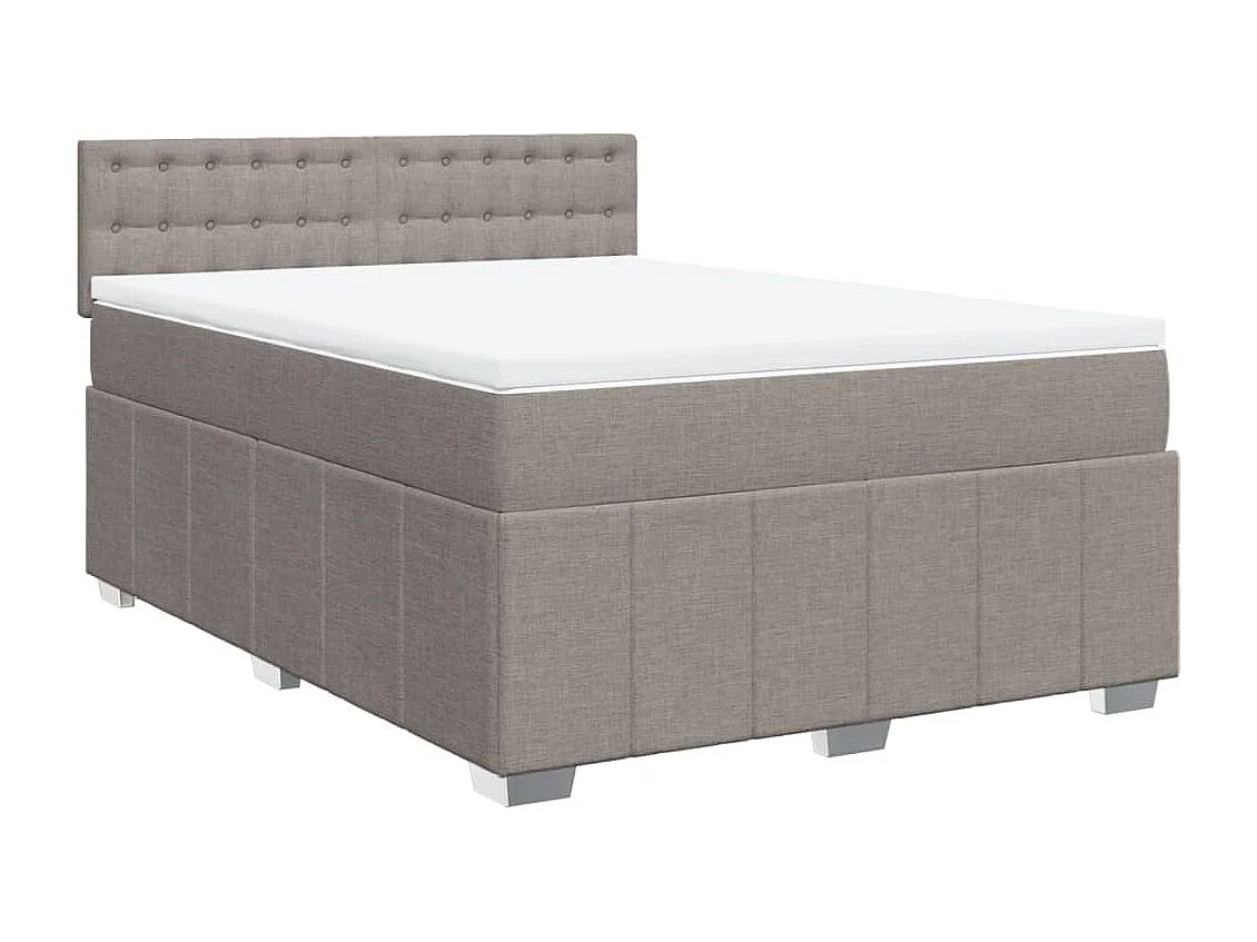 Sommier à lattes de lit avec matelas Taupe 140x190 cm Tissu