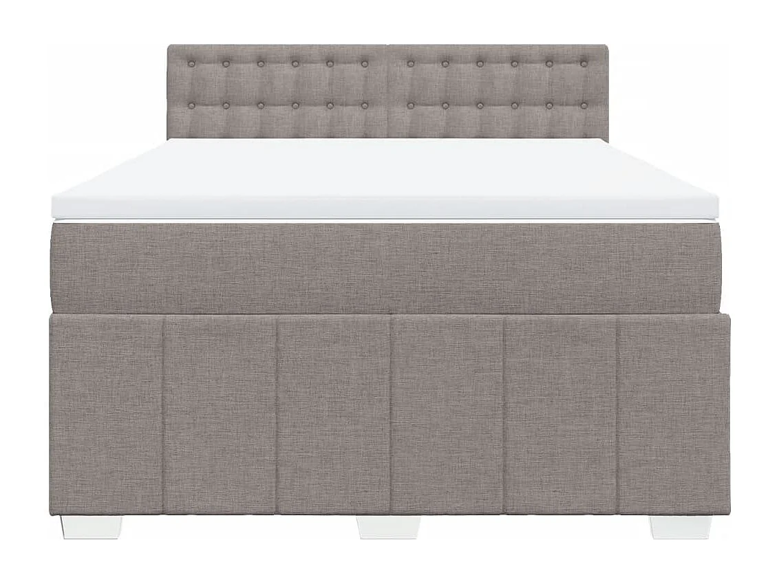 Sommier à lattes de lit avec matelas Taupe 140x190 cm Tissu