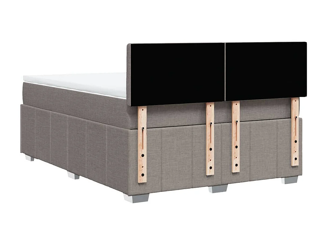 Sommier à lattes de lit avec matelas Taupe 140x190 cm Tissu