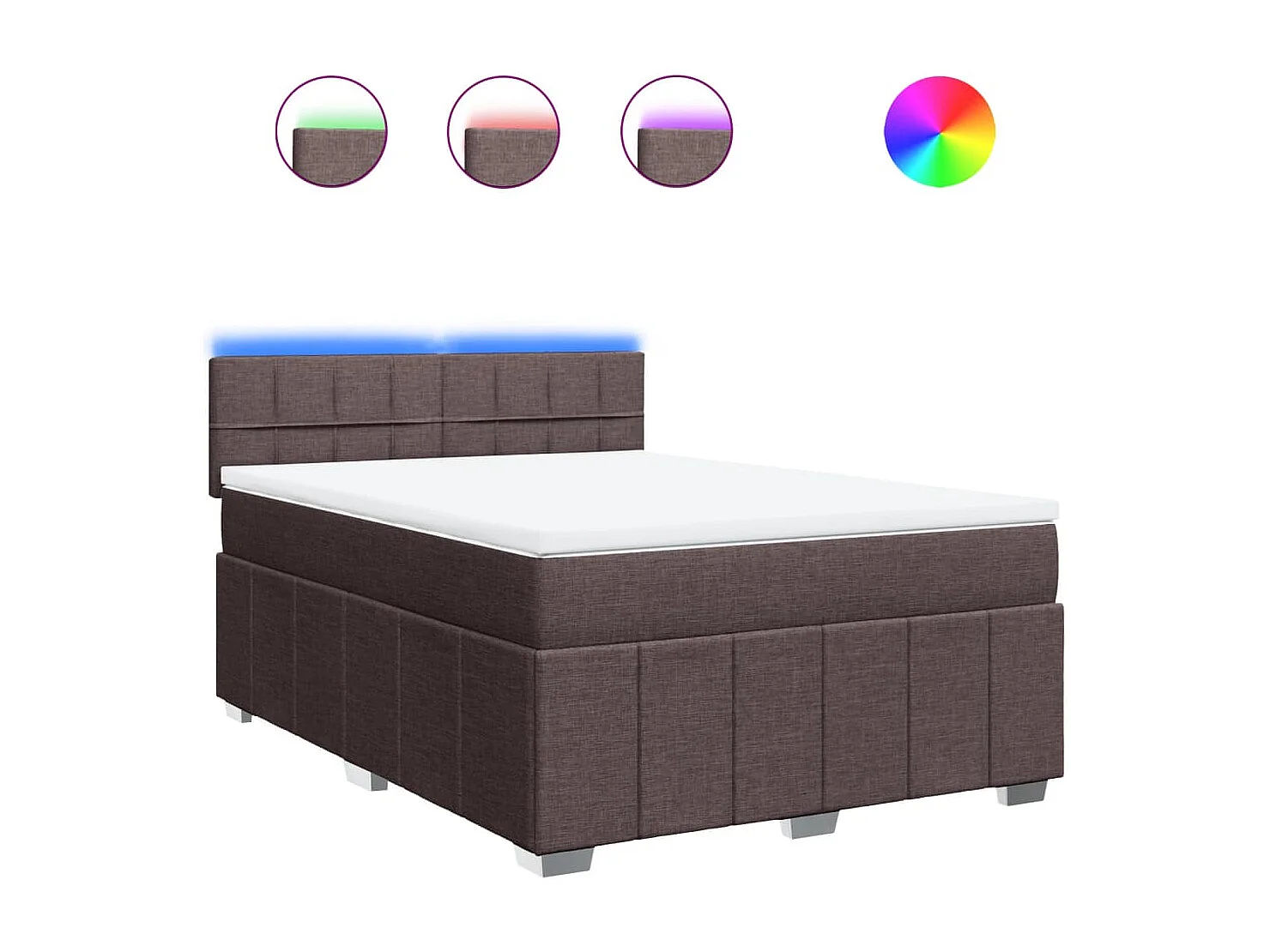 Sommier à lattes de lit avec matelas Marron foncé 140x200 cm