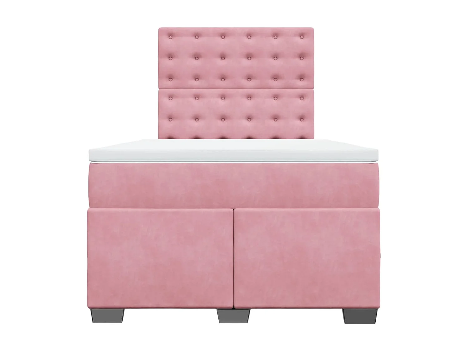 Cama box spring con colchón terciopelo rosa 120x190 cm