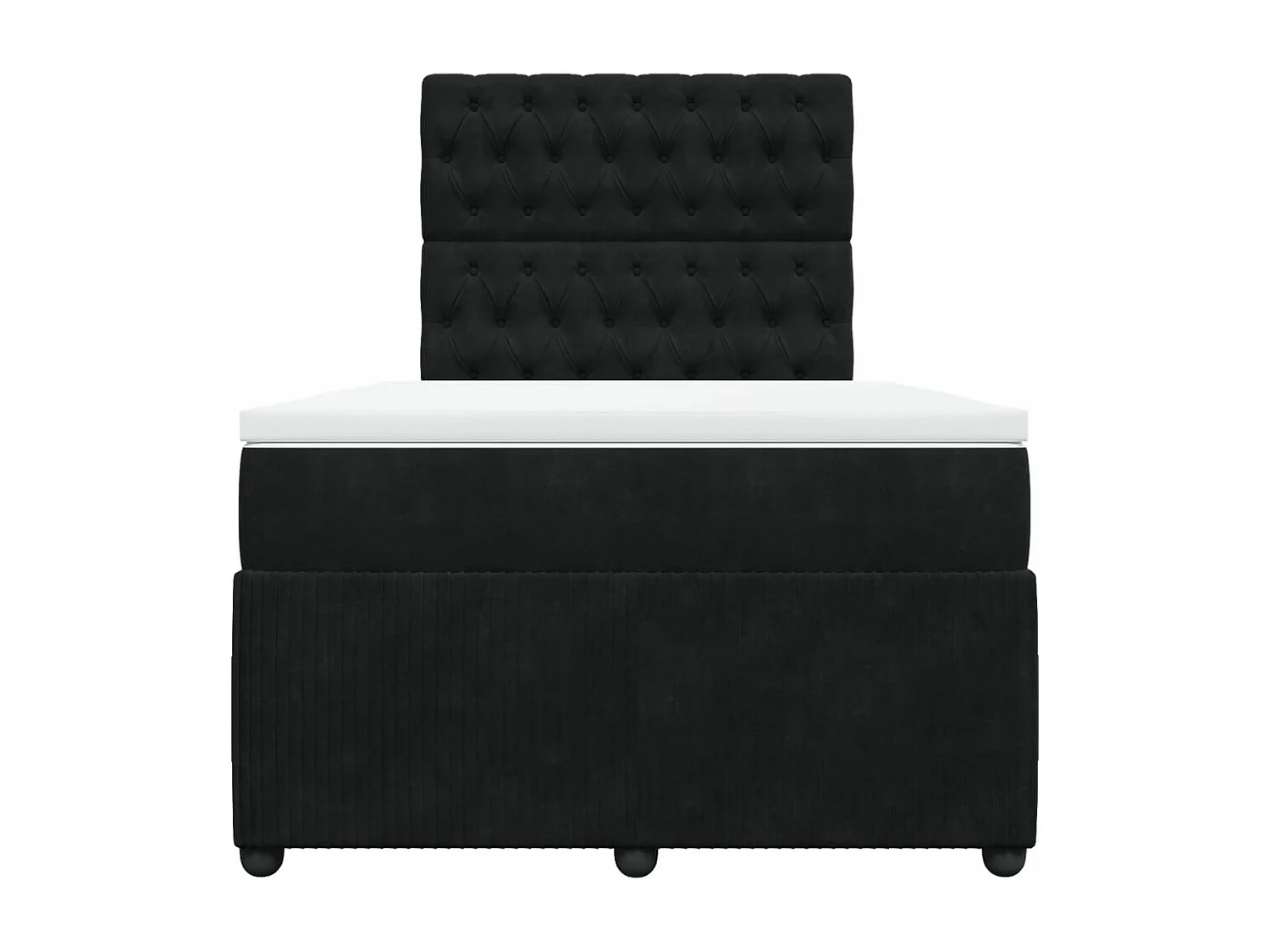 Cama box spring con colchón terciopelo negro 120x190 cm