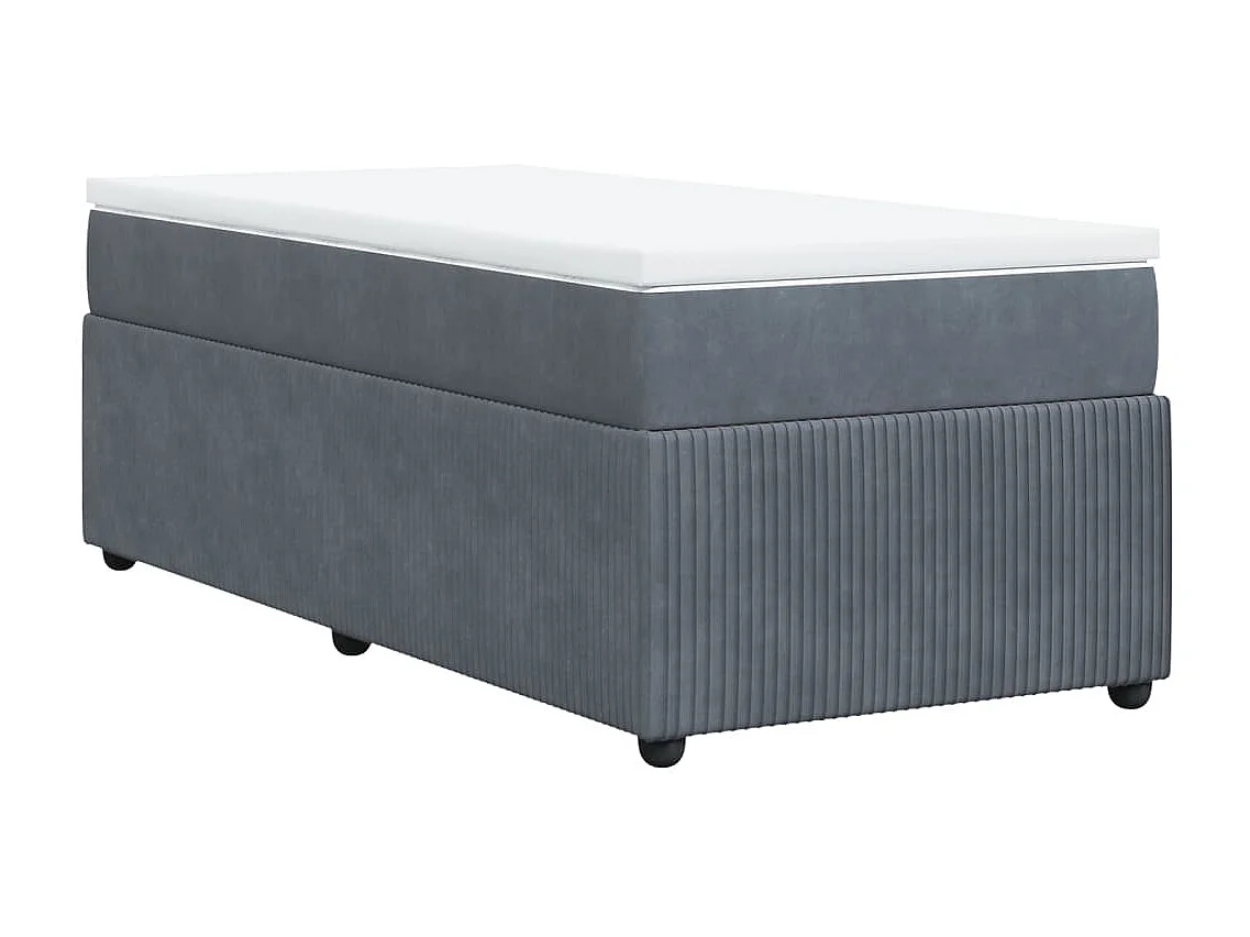 Sommier à lattes de lit et matelas Gris foncé 90x200 cm Velours