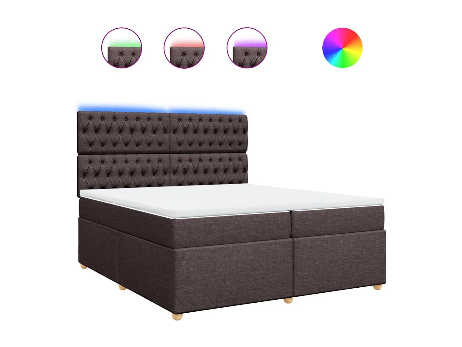 Sommier à lattes de lit avec matelas Marron foncé 200x200 cm