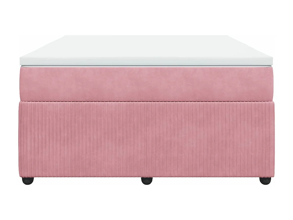 Cama com molas/colchão 140x190 cm veludo rosa
