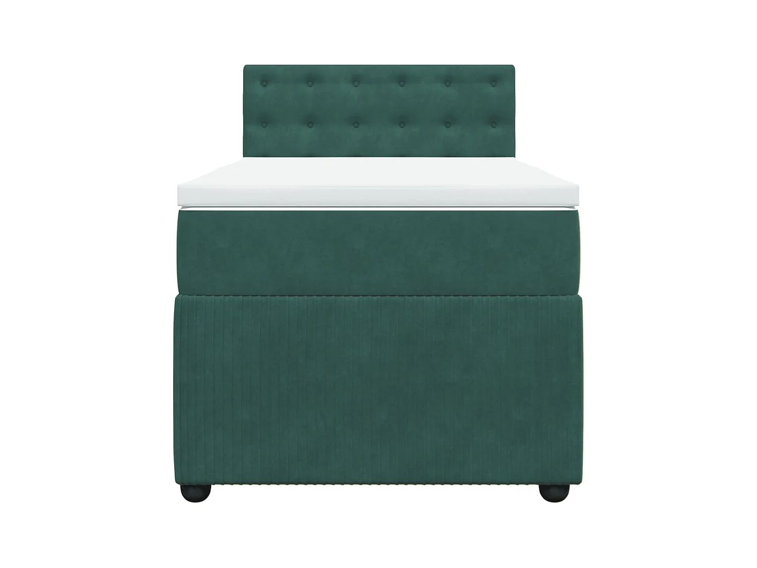 Cama com molas/colchão 90x190 cm veludo verde-escuro