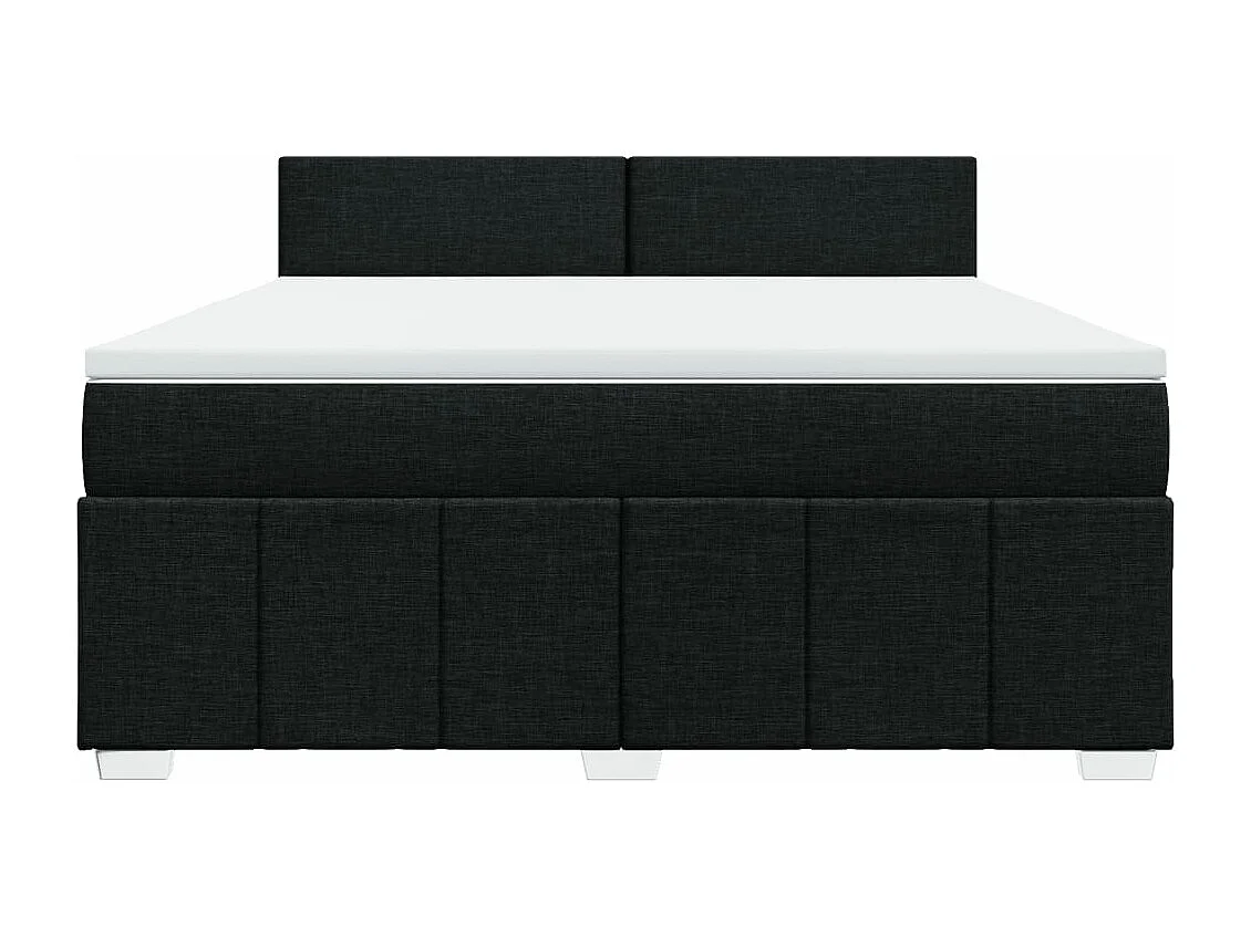 Cama box spring con colchón tela negro 180x200 cm