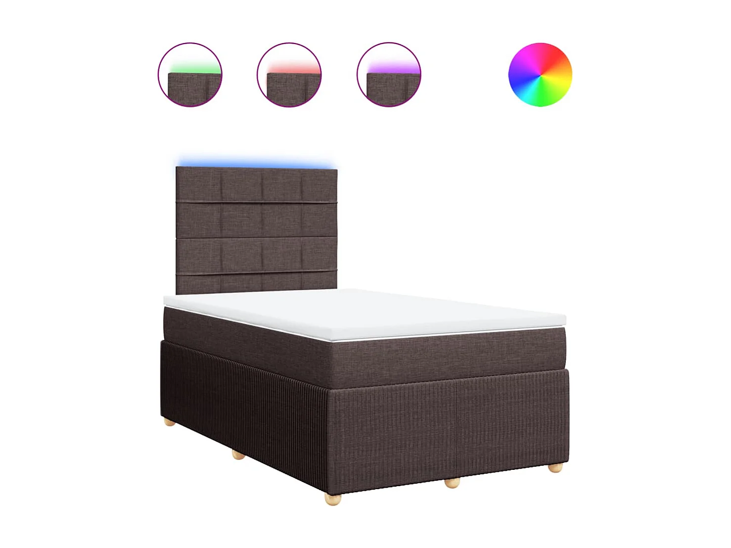 Cama com molas/colchão 120x200 cm tecido castanho-escuro