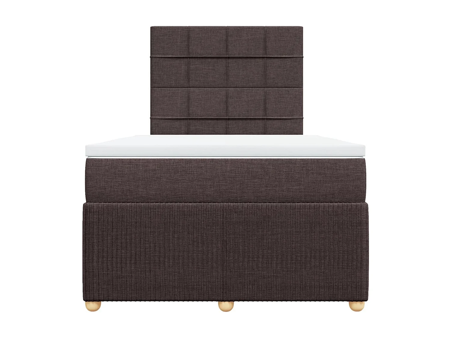 Cama com molas/colchão 120x200 cm tecido castanho-escuro