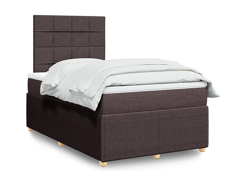 Cama com molas/colchão 120x200 cm tecido castanho-escuro