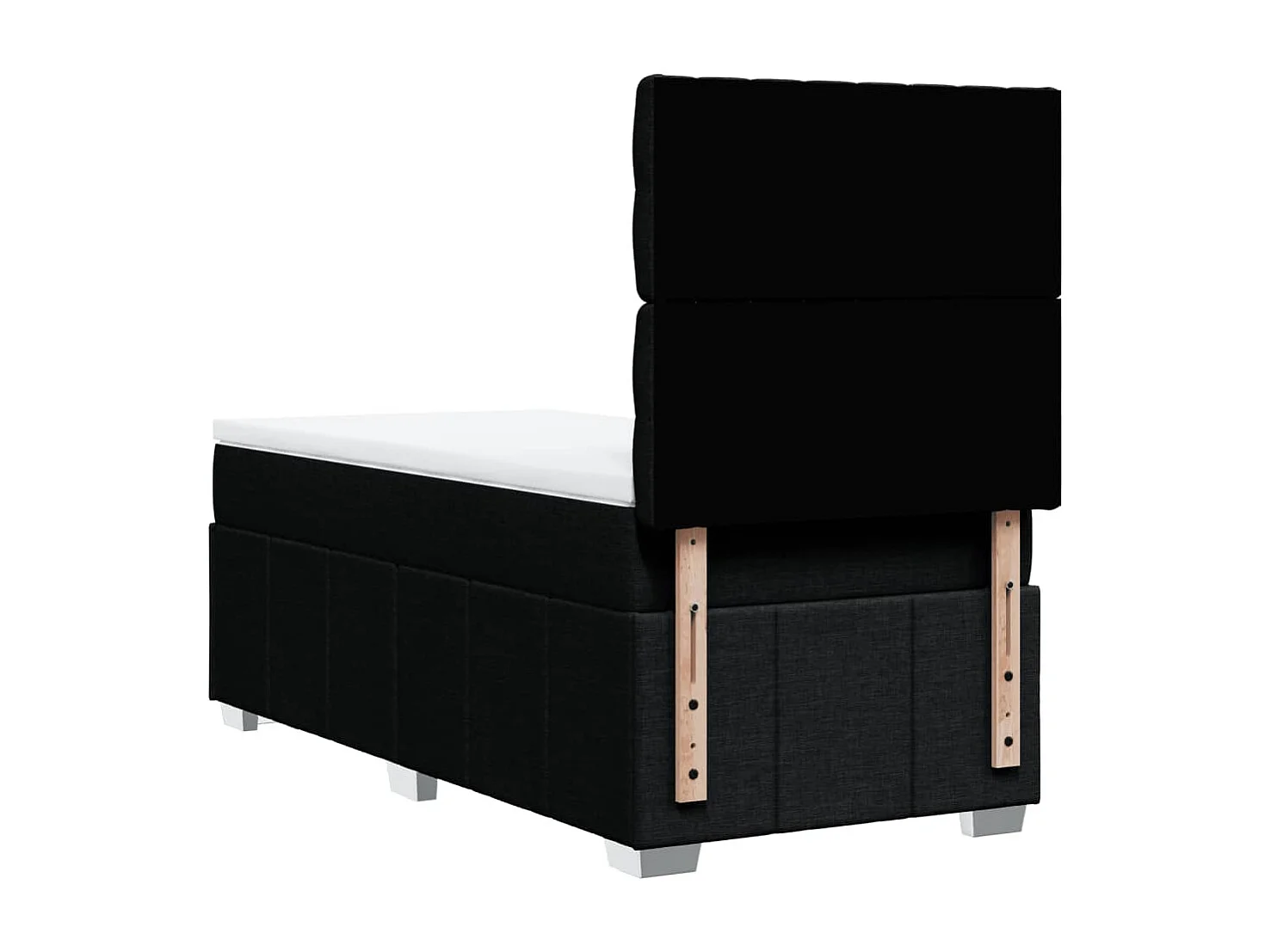 Cama box spring con colchón tela negro 100x200 cm