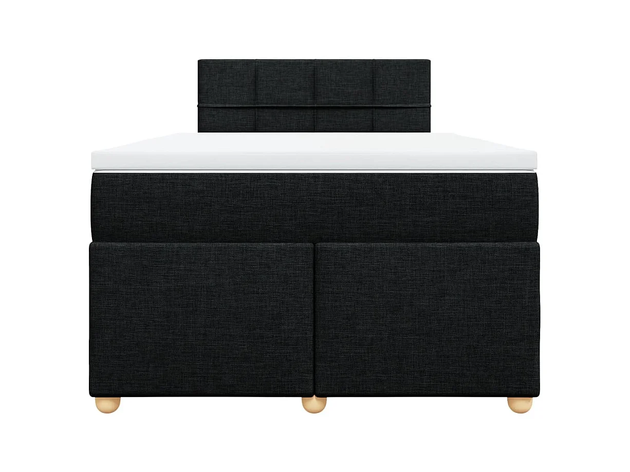 Sommier à lattes de lit avec matelas noir 120x190 cm tissu