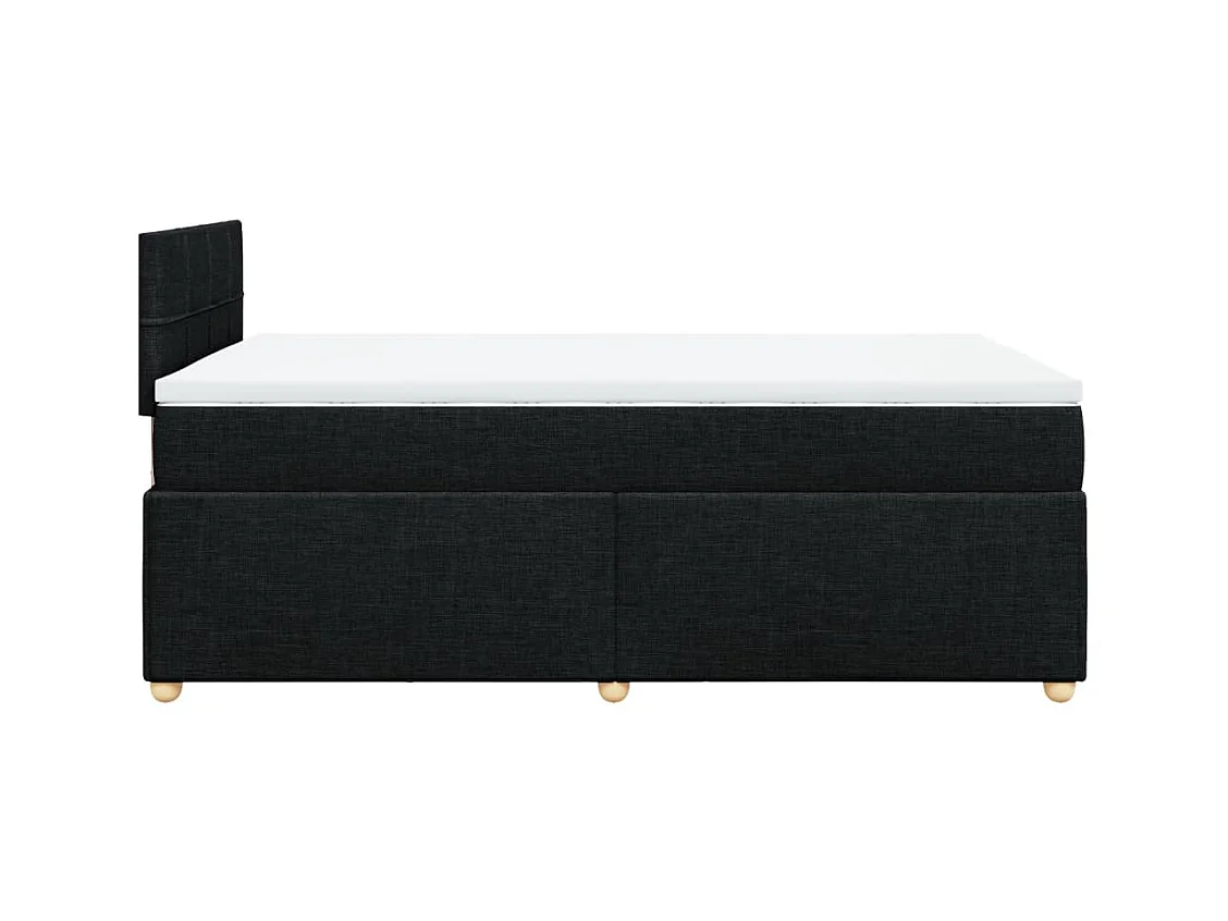Sommier à lattes de lit avec matelas noir 120x190 cm tissu