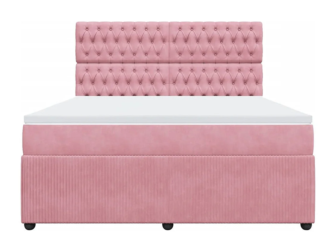 Cama com molas/colchão 180x200 cm veludo rosa