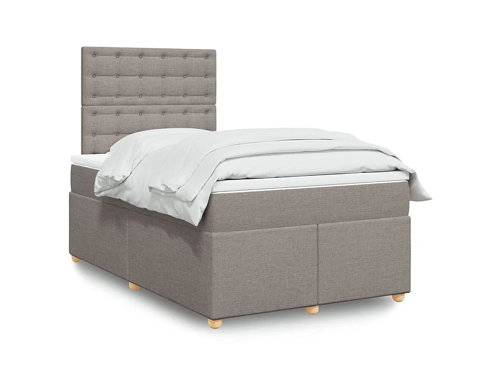 Sommier à lattes de lit avec matelas taupe 120x190 cm tissu