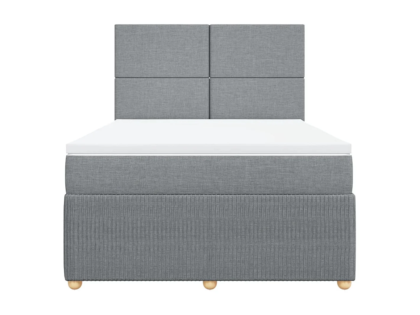Sommier à lattes de lit avec matelas Gris clair 160x200cm Tissu