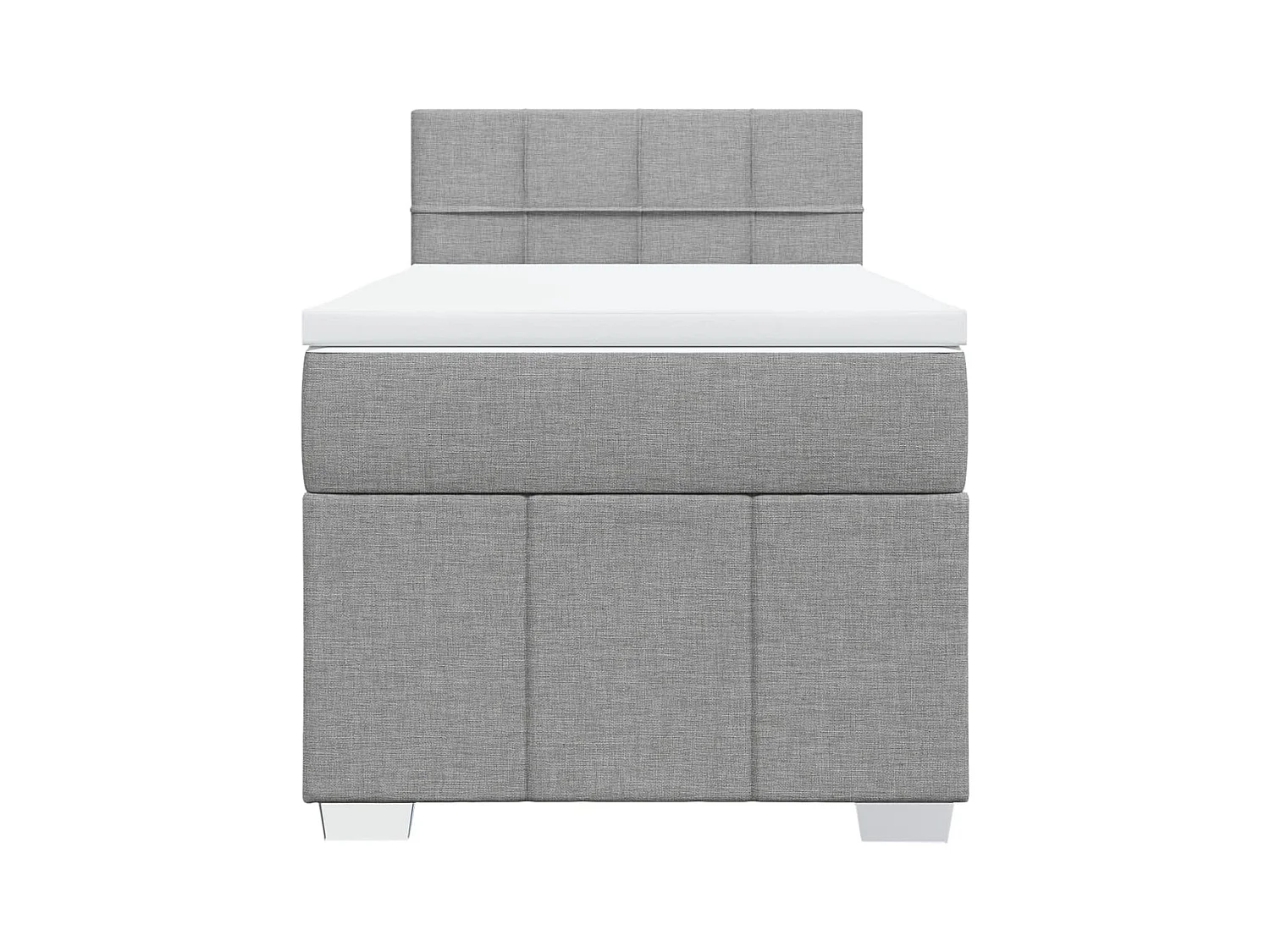 Sommier à lattes de lit et matelas Gris clair 90x190 cm Tissu
