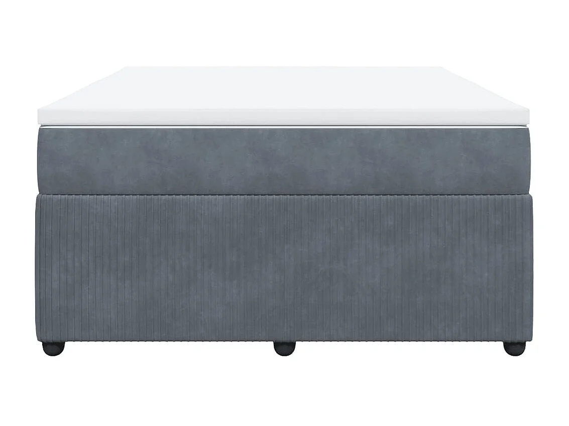 Boxspring met matras fluweel donkergrijs 140x190 cm