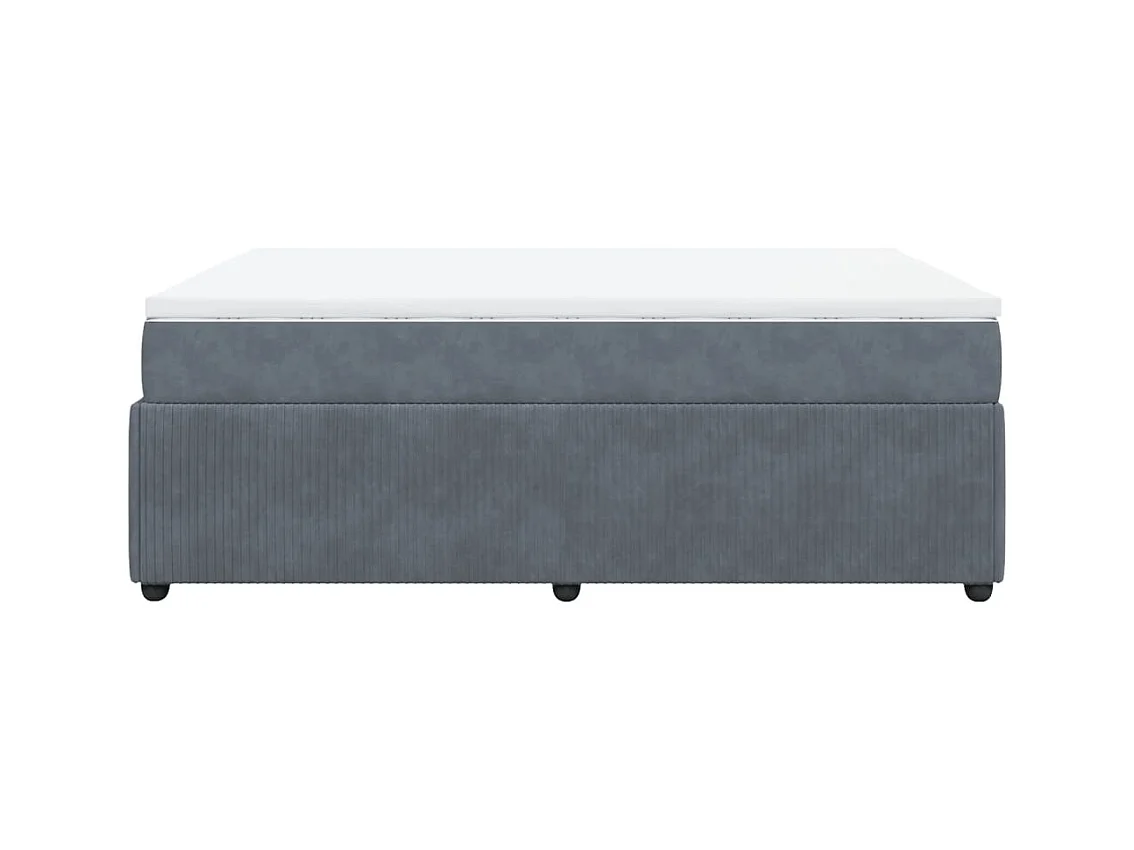 Sommier à lattes de lit et matelas Gris foncé 140x190cm Velours