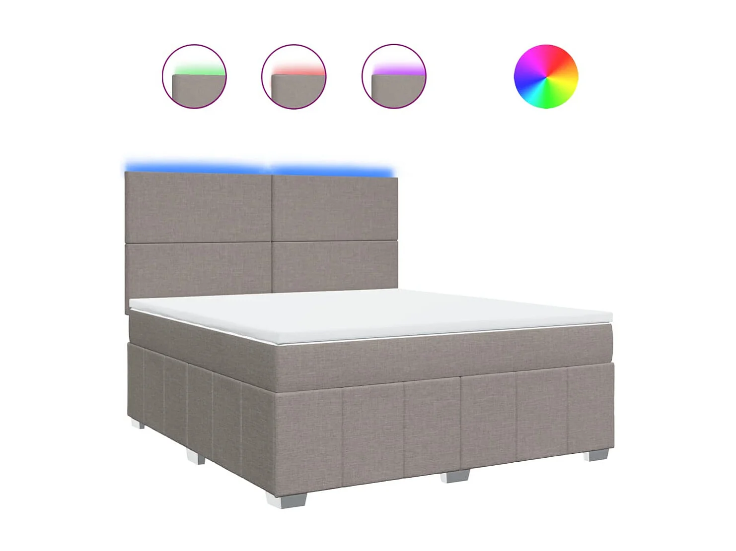 Boxspring met matras stof taupe 180x200 cm