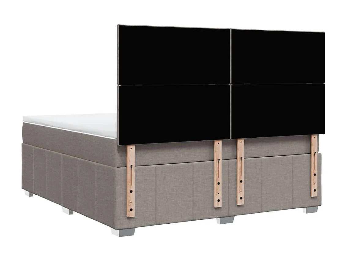 Boxspring met matras stof taupe 180x200 cm