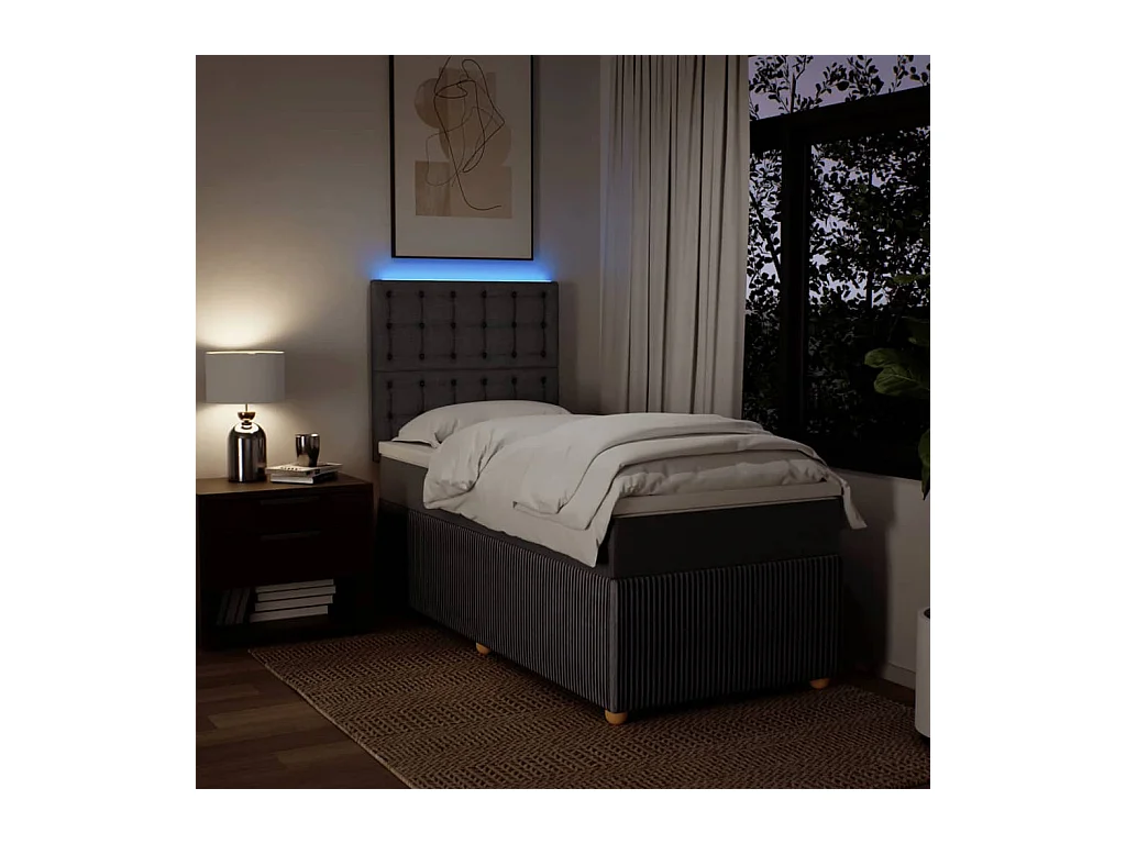 Sommier à lattes de lit avec matelas Taupe 80x200 cm Tissu