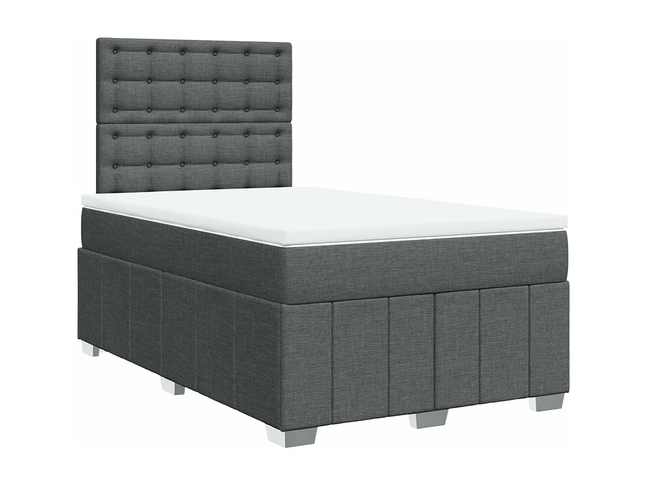 Sommier à lattes de lit avec matelas Gris foncé 120x200cm Tissu