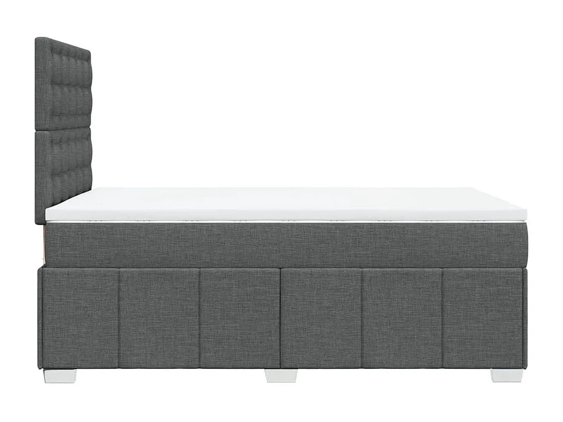 Sommier à lattes de lit avec matelas Gris foncé 120x200cm Tissu