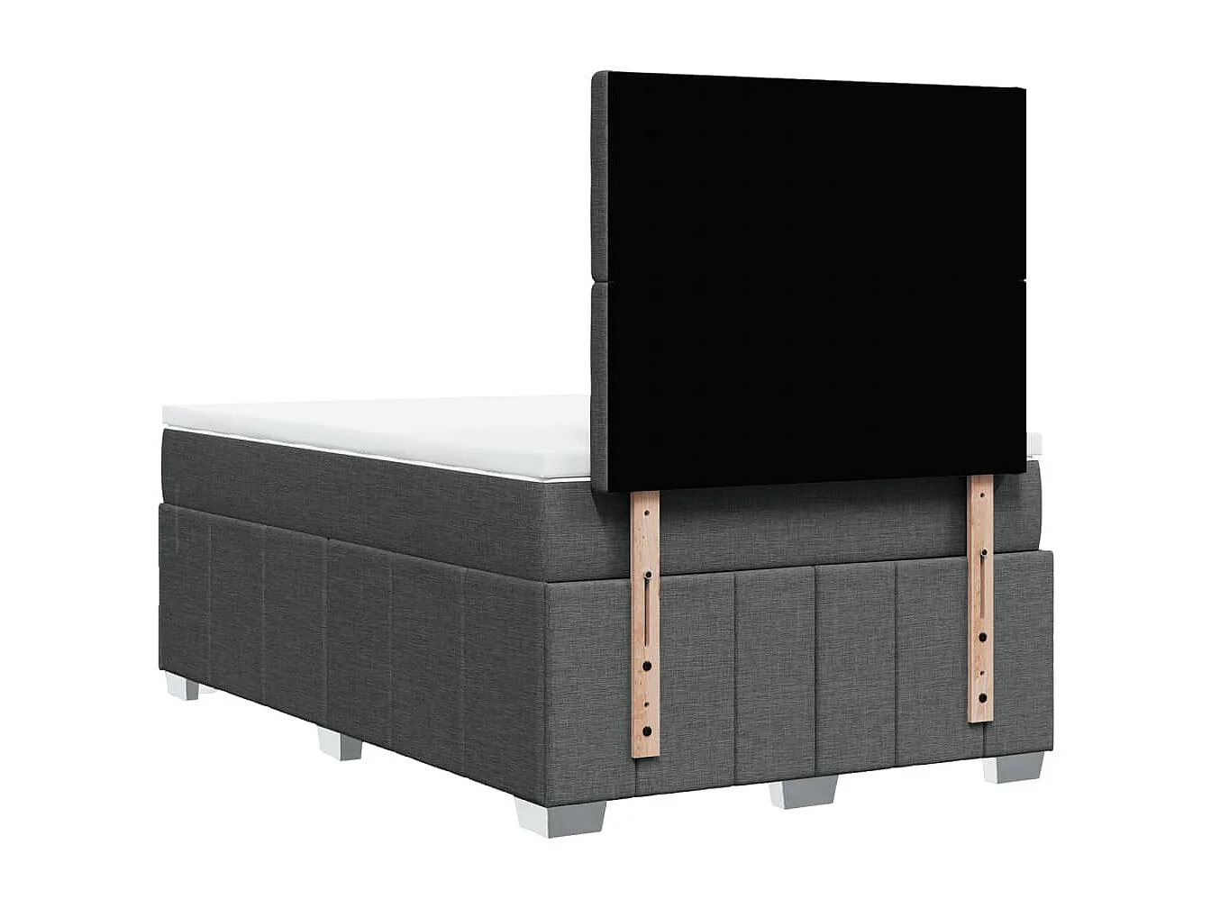 Sommier à lattes de lit avec matelas Gris foncé 120x200cm Tissu