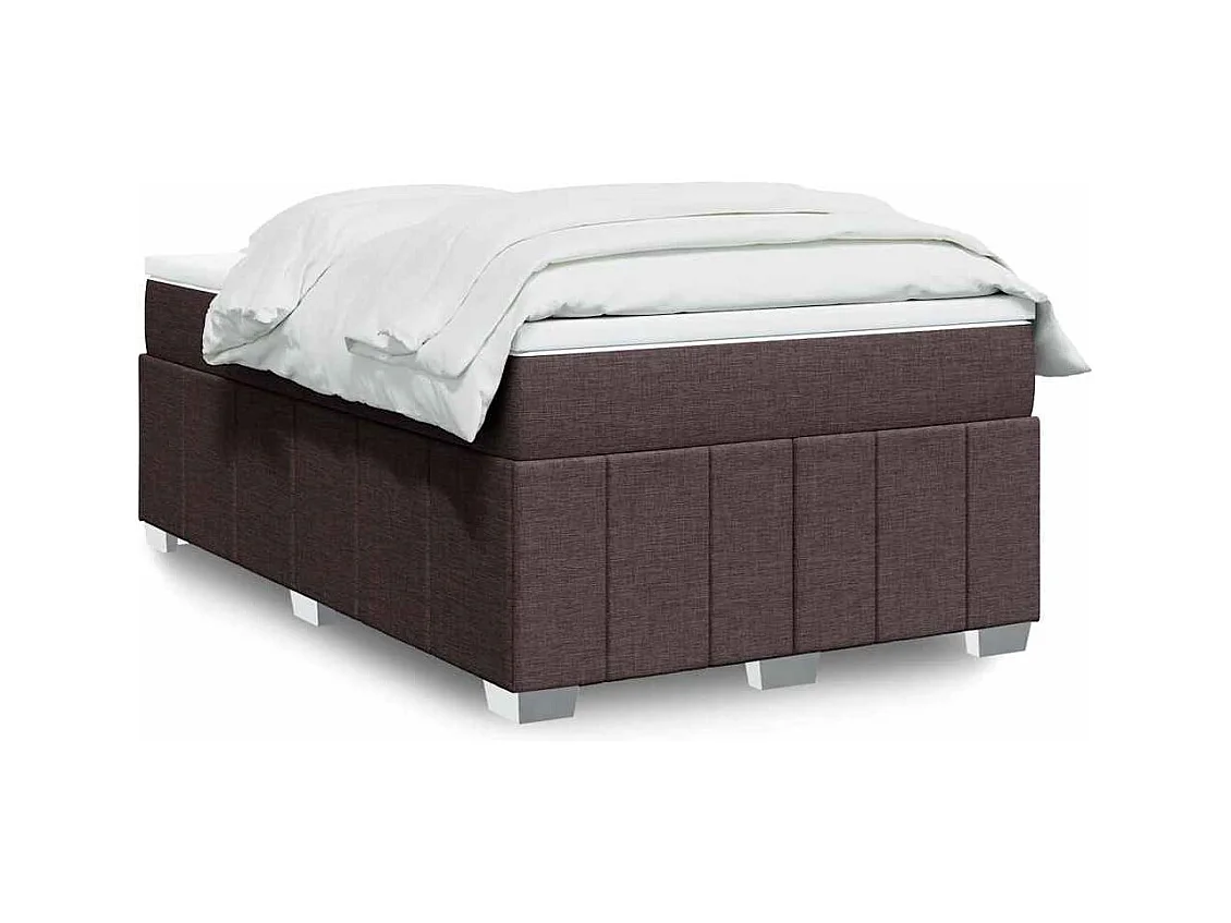Boxspring met matras stof donkerbruin 120x200 cm