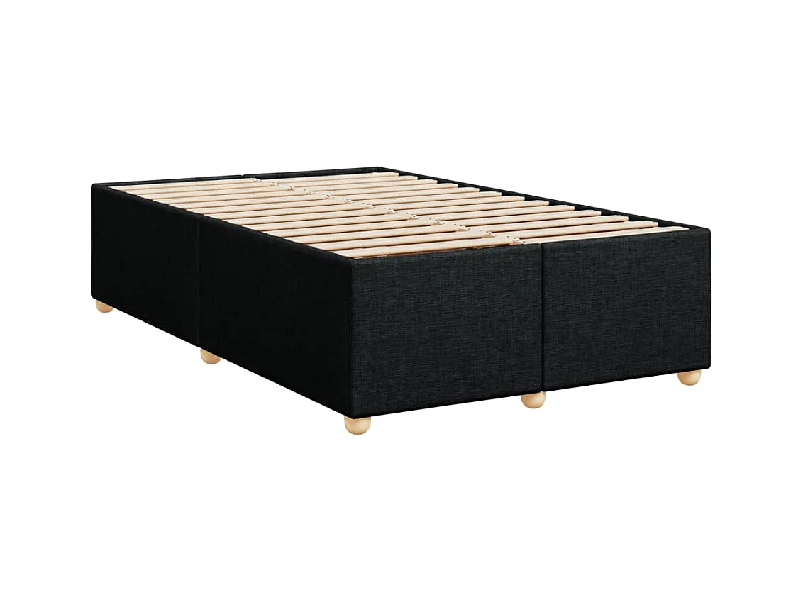 Sommier à lattes de lit avec matelas Noir 120x200 cm Tissu
