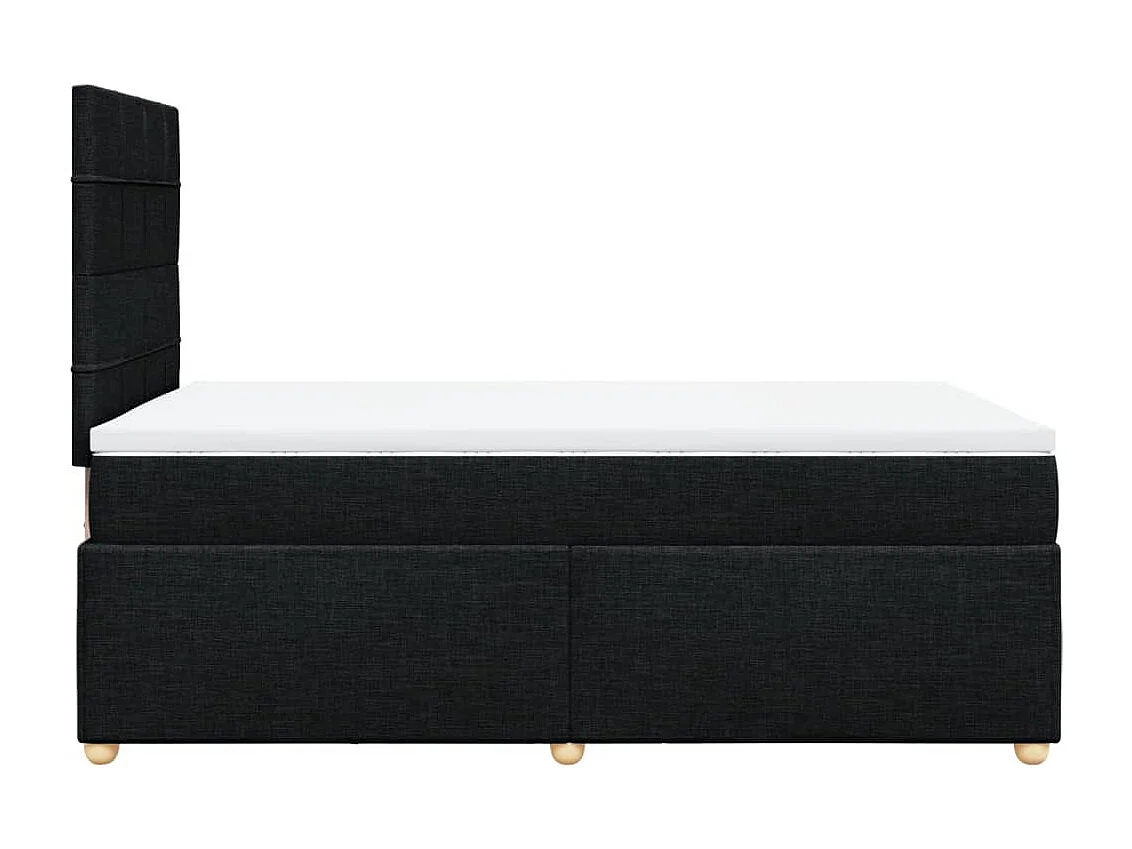 Cama box spring con colchón tela negro 120x200 cm
