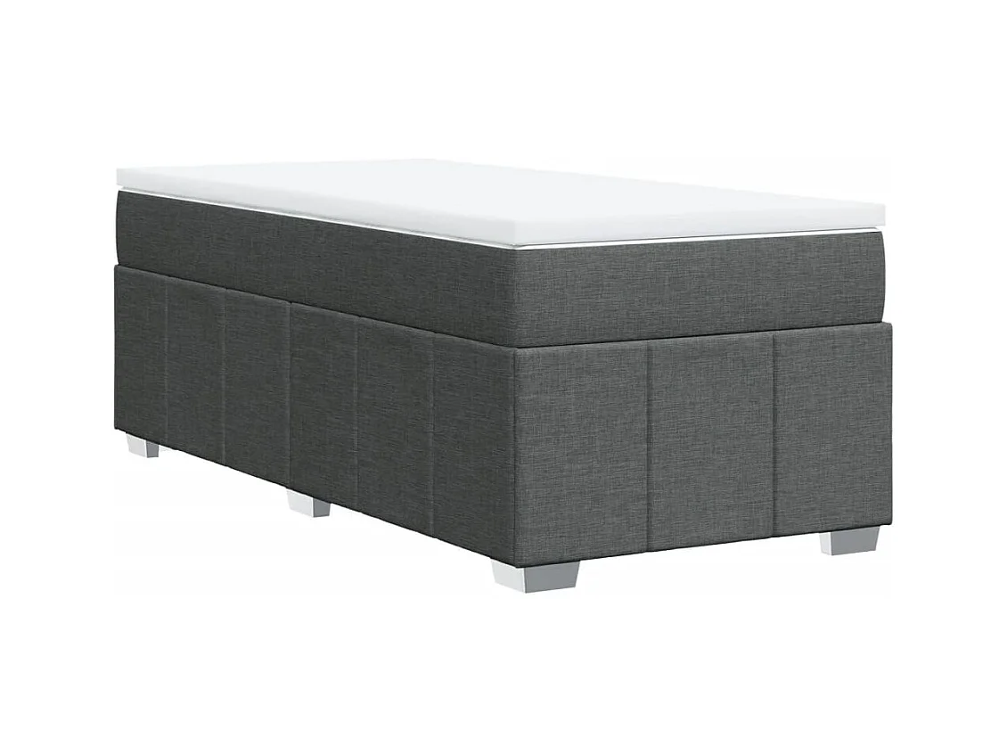 Sommier à lattes de lit avec matelas Gris foncé 80x200 cm Tissu
