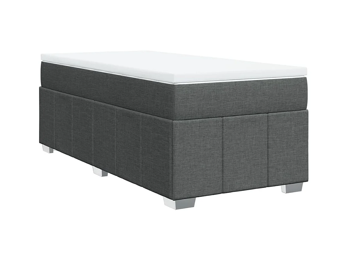 Sommier à lattes de lit avec matelas Gris foncé 80x200 cm Tissu