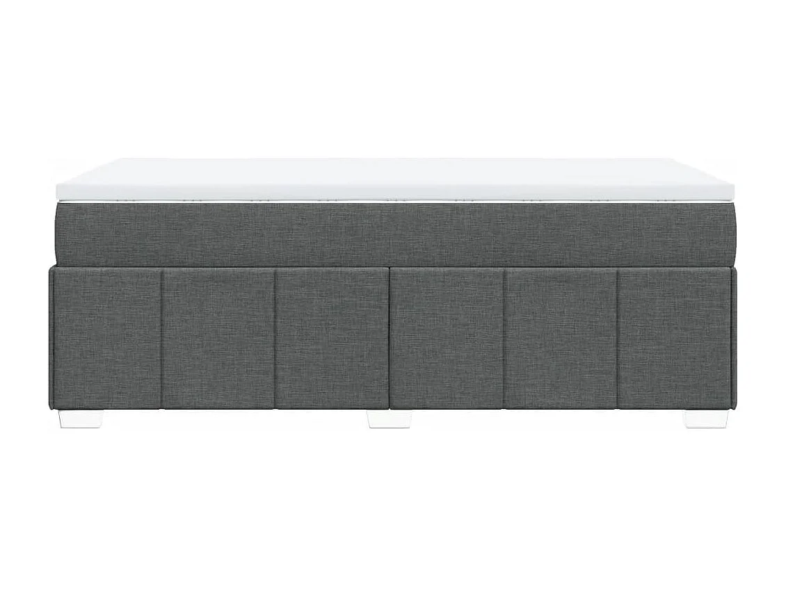 Cama box spring con colchón tela gris oscuro 80x200 cm