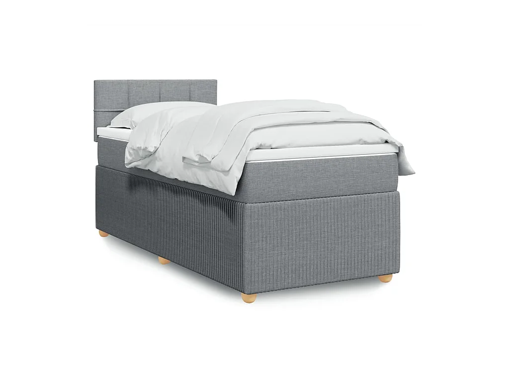 Boxspring met matras stof lichtgrijs 100x200 cm