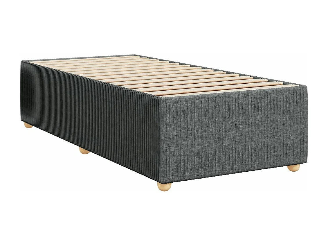Sommier à lattes de lit avec matelas Gris foncé 80x200 cm Tissu