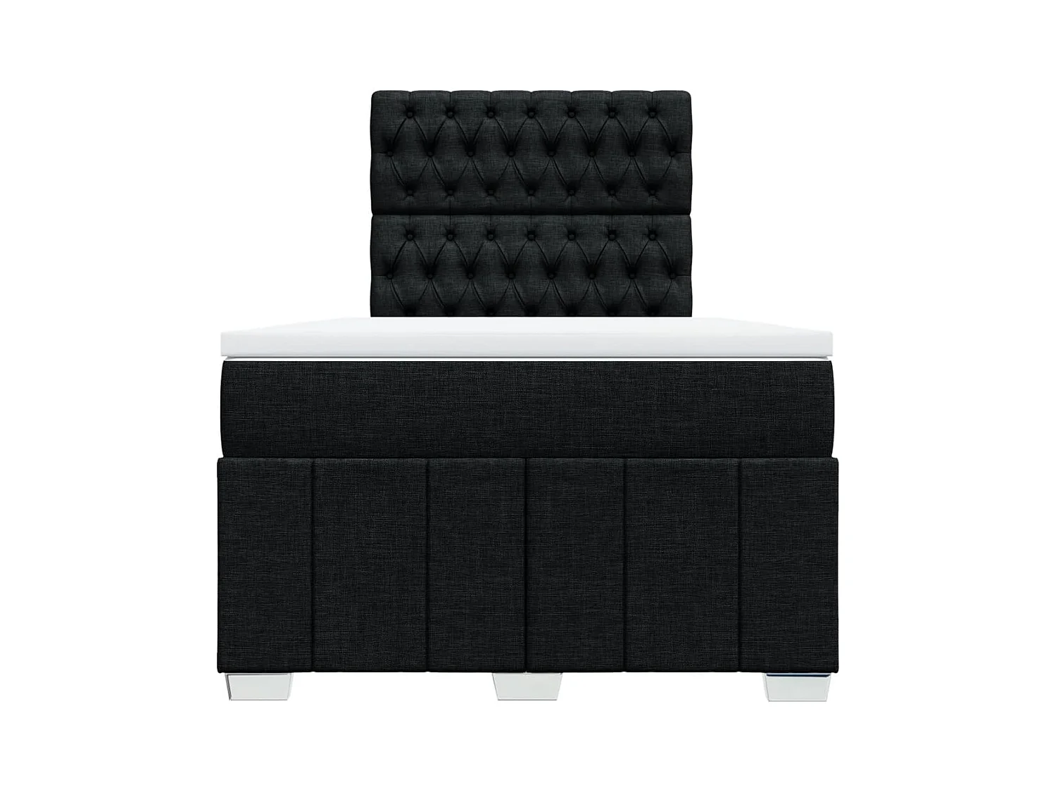 Cama boxspring com colchão 120x190 cm tecido preto