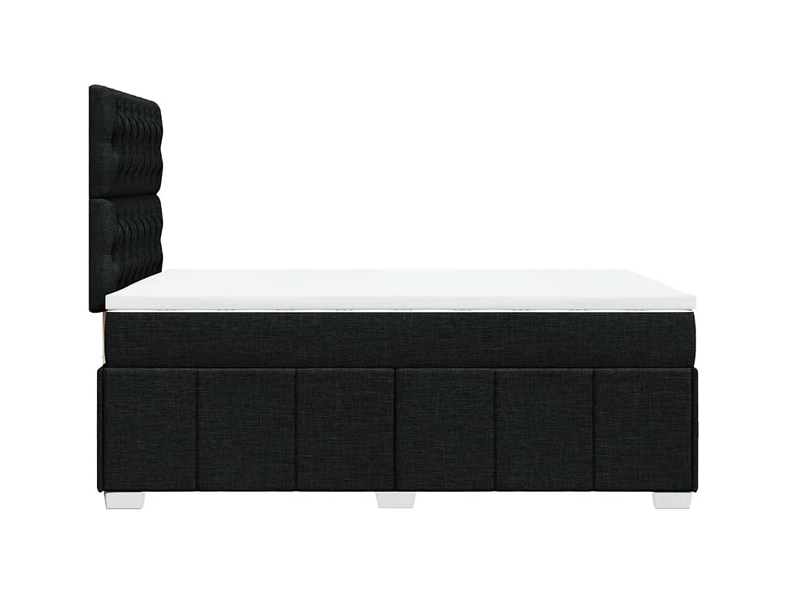 Cama boxspring com colchão 120x190 cm tecido preto
