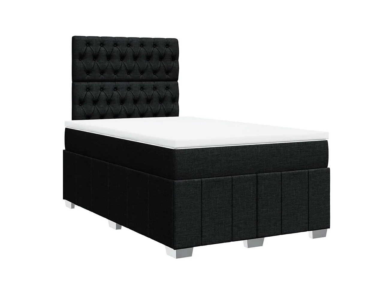 Cama boxspring com colchão 120x190 cm tecido preto