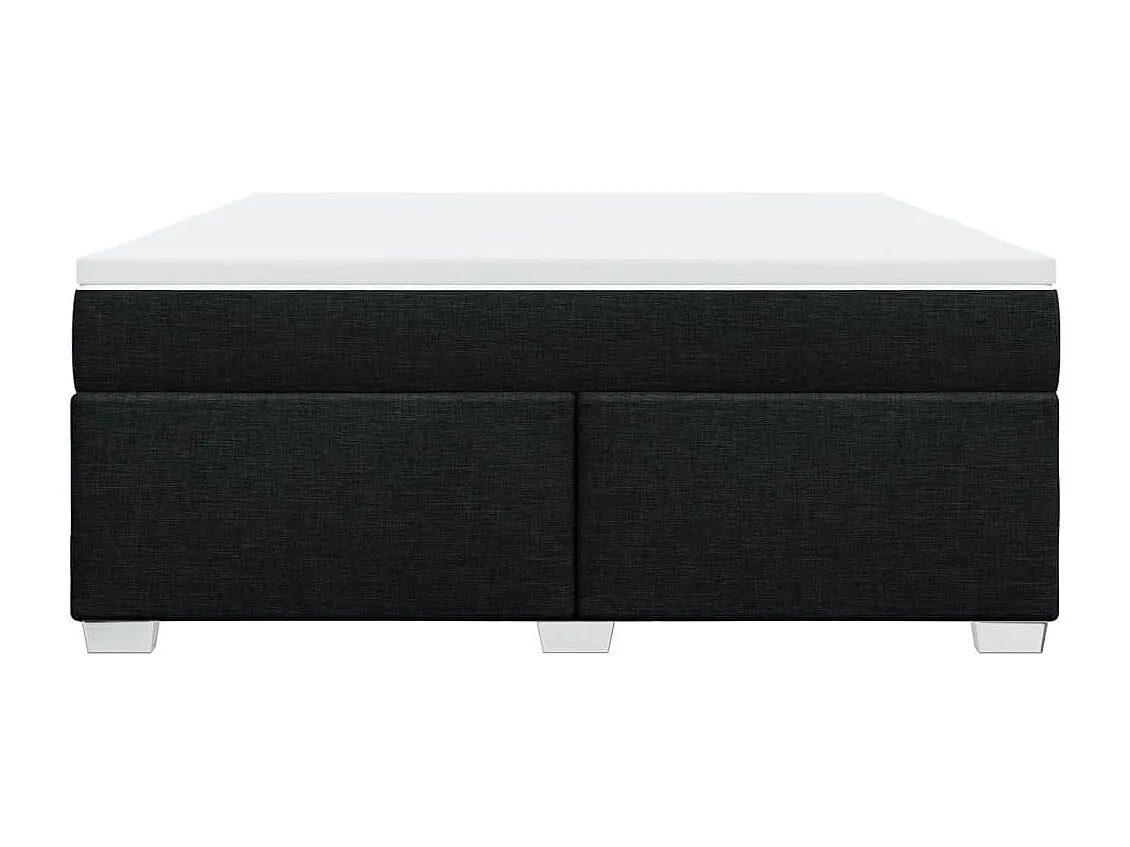 Cama box spring con colchón tela negro 180x200 cm