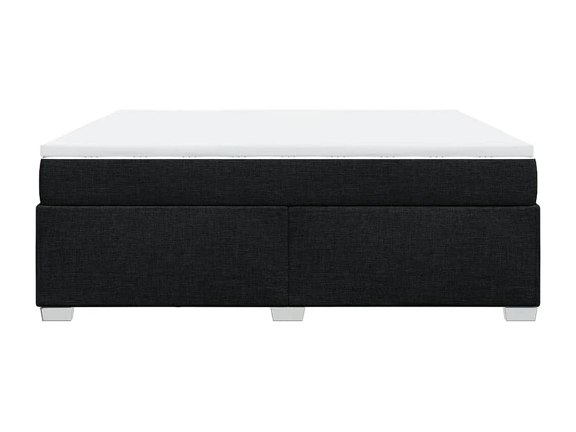 Cama box spring con colchón tela negro 180x200 cm