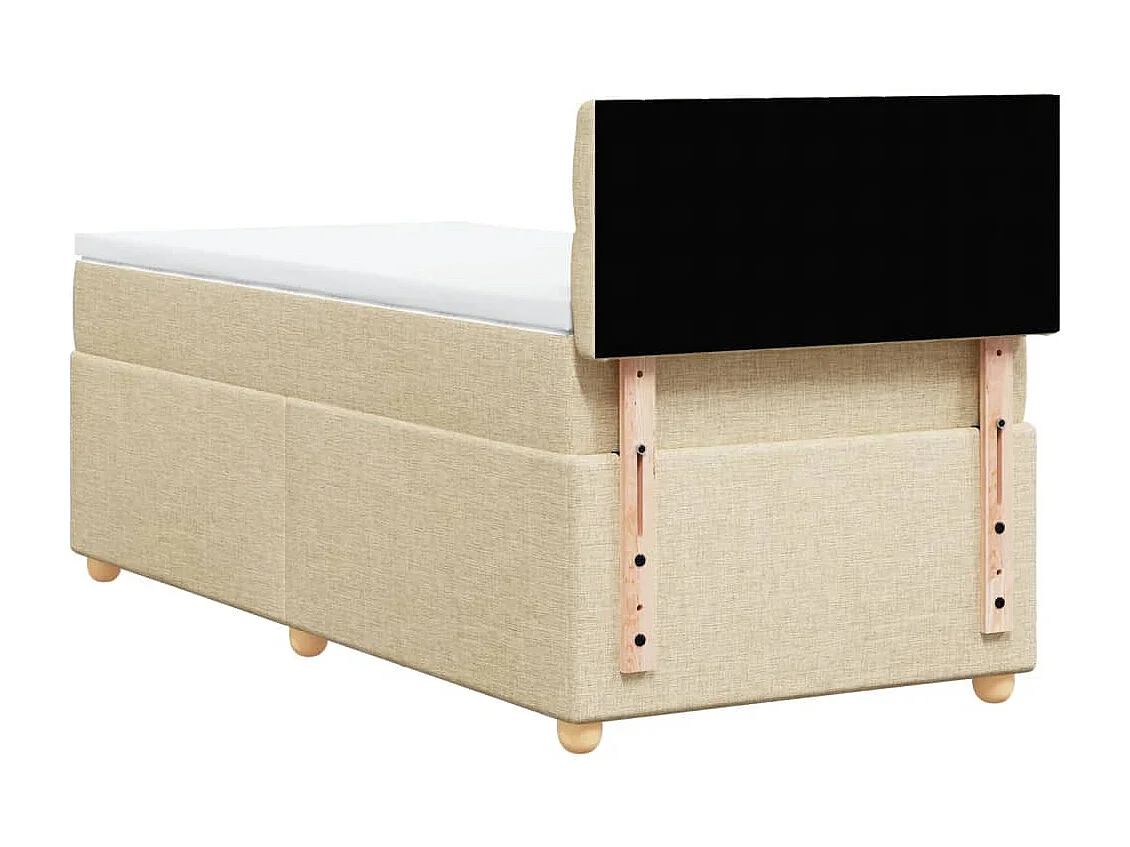 Sommier à lattes de lit avec matelas Crème 90x200 cm Tissu