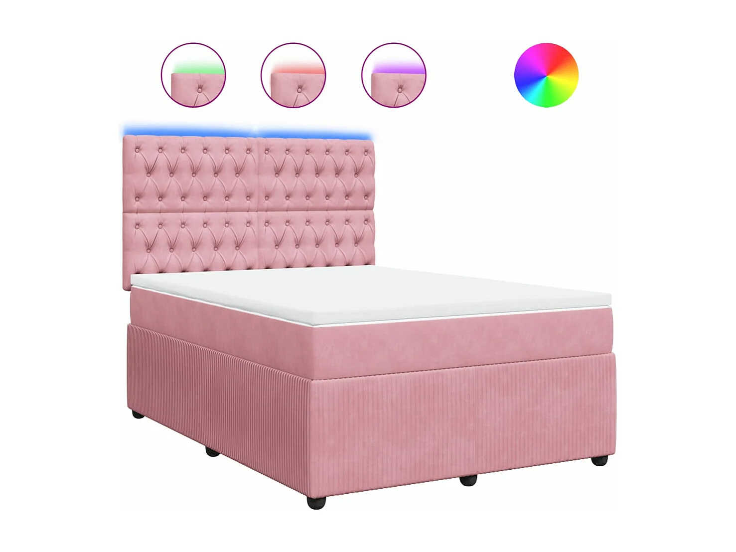 Cama com molas/colchão 140x190 cm veludo rosa