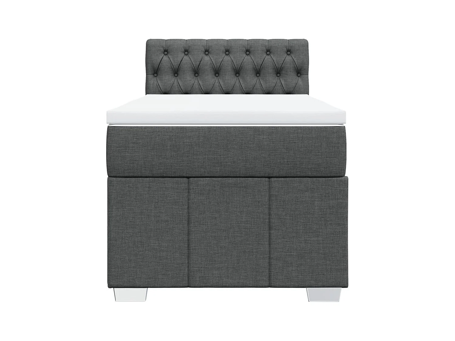 Cama com molas/colchão 100x200 cm tecido cinza-escuro
