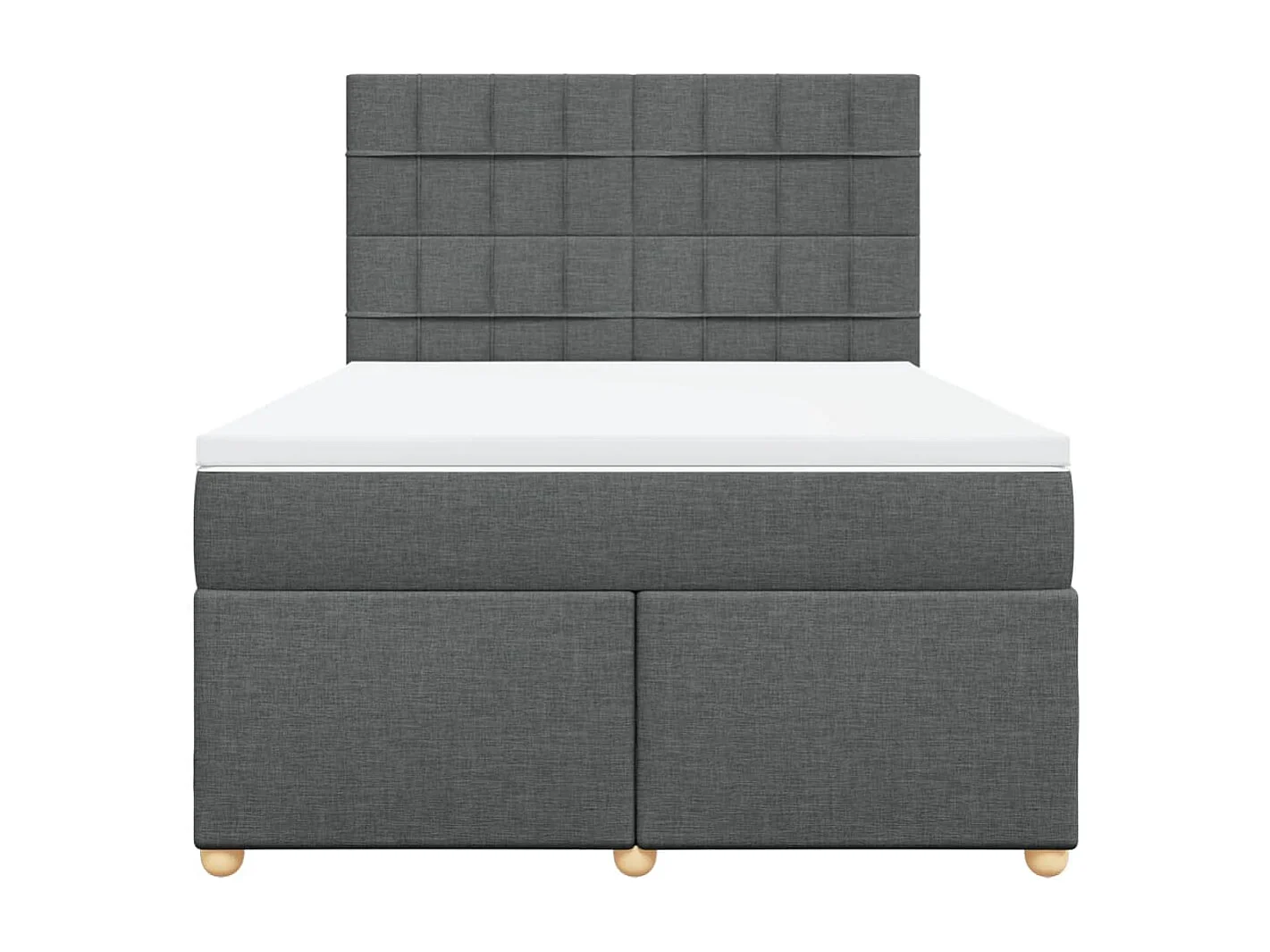 Boxspring met matras stof donkergrijs 140x190 cm