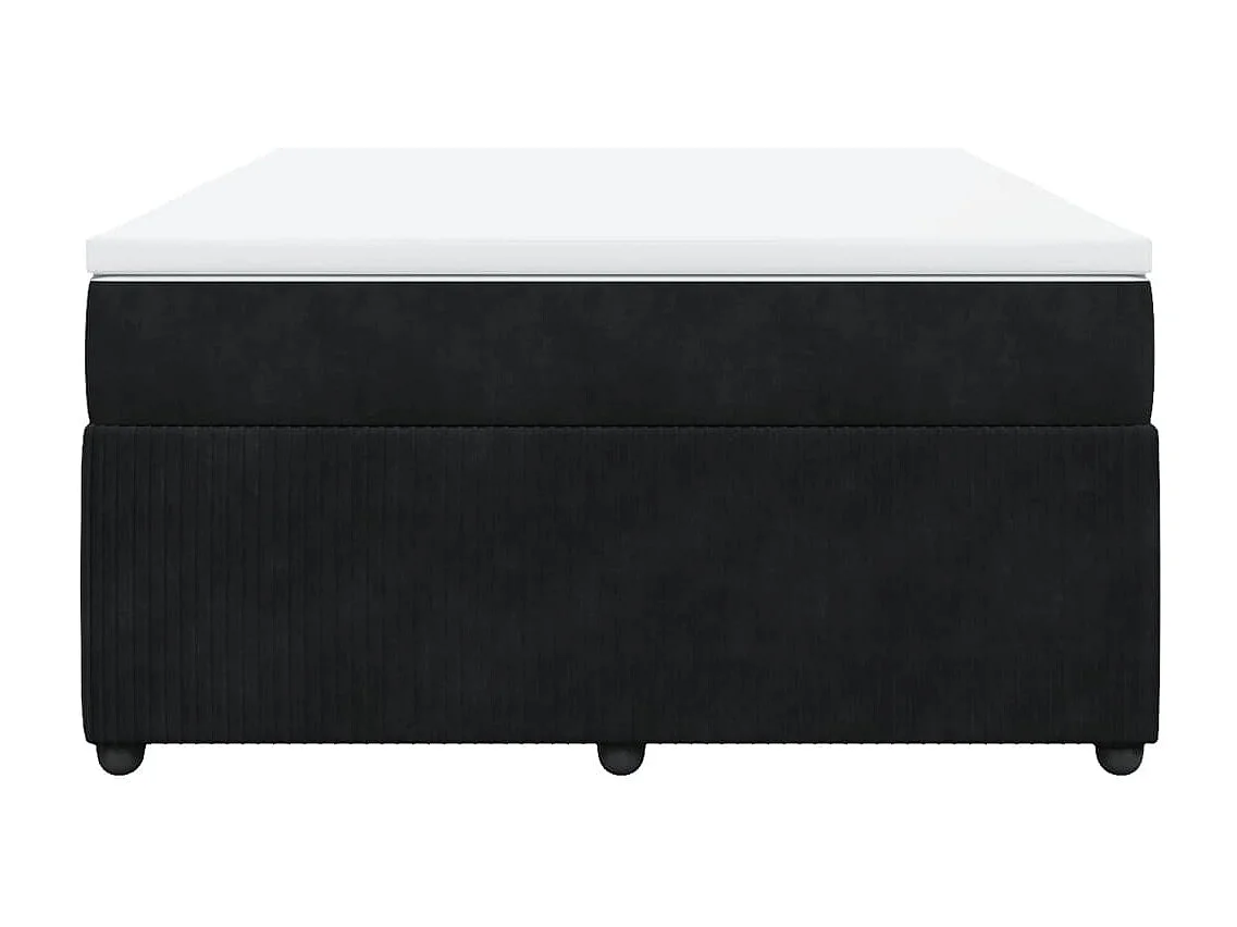 Sommier à lattes de lit avec matelas Noir 140x200 cm Velours
