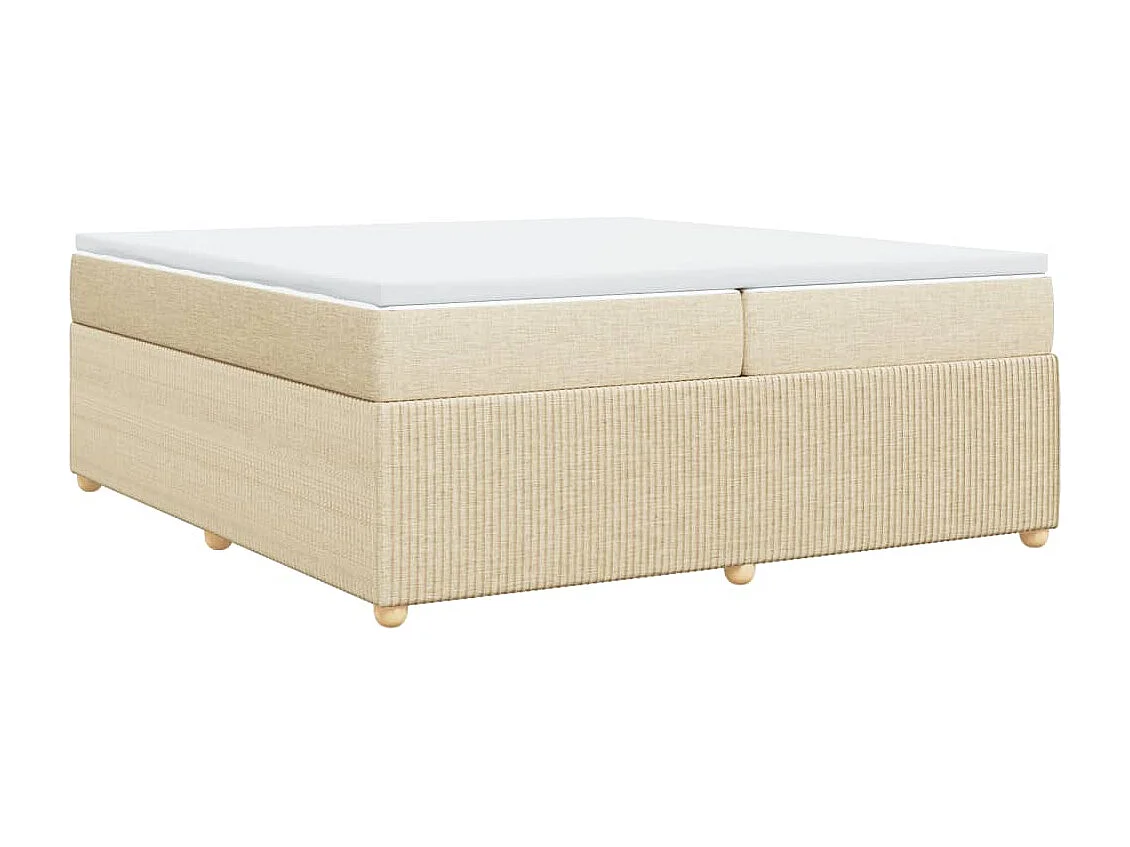 Sommier à lattes de lit avec matelas Crème 200x200 cm Tissu