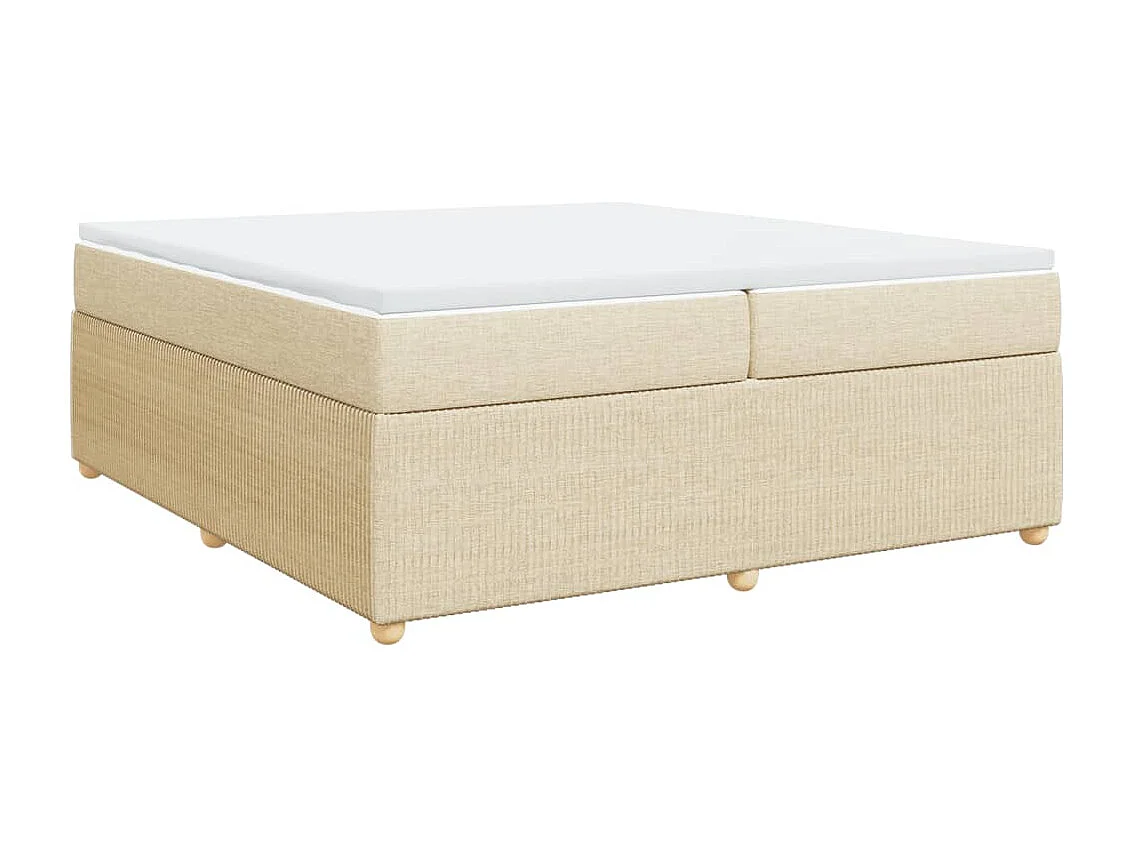 Sommier à lattes de lit avec matelas Crème 200x200 cm Tissu